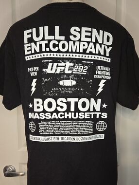 Full Send UFC 292 Boston Black Graphic Tee